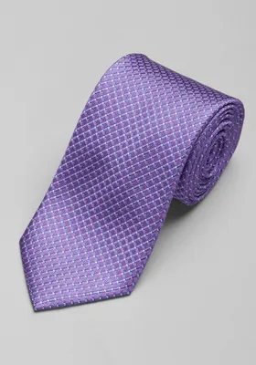 JoS. A. Bank Men's Traveler Collection Mini Tonal Check Tie, Purple, One Size
