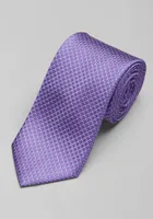 Men's Traveler Collection Mini Tonal Check Tie, Purple, One Size