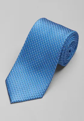 JoS. A. Bank Men's Traveler Collection Mini Tonal Check Tie, Blue, One Size