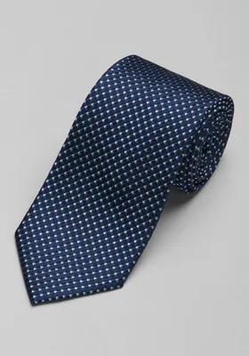 JoS. A. Bank Men's Traveler Collection Mini Tonal Check Tie, Navy, One Size