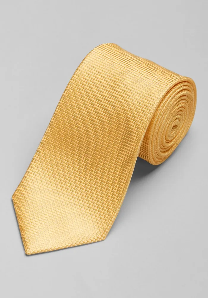 JoS. A. Bank Men's Traveler Collection Solid Tie, Yellow, One Size