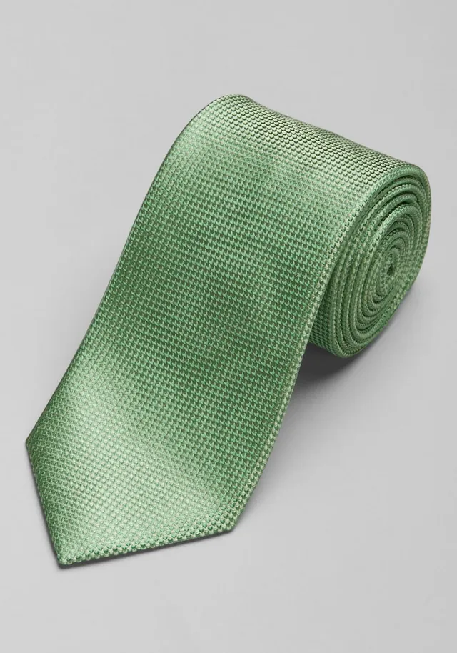 JoS. A. Bank Men's Reserve Collection Linen-Silk Stripe Tie, Light Green,  One Size