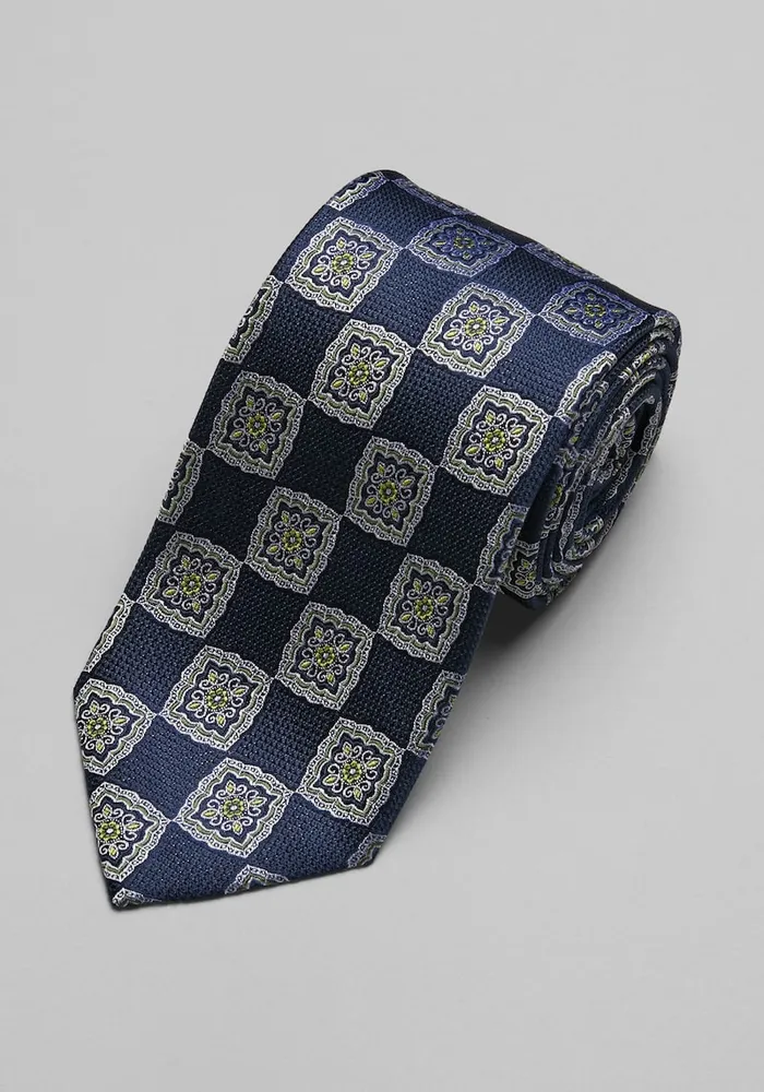 Men's Silk Tie with Medallion Motifs