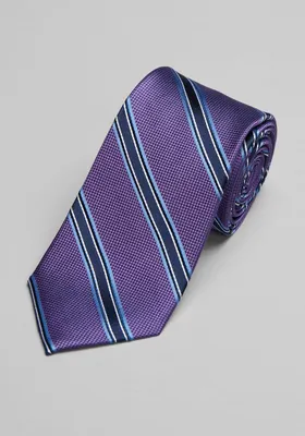 JoS. A. Bank Men's Traveler Collection Stripe Tie, Purple, One Size