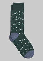Men's Golf Graphics Socks, Dark Green, Mid Calf