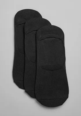 JoS. A. Bank Men's No Show Socks, 3-Pack, Black, Ankle
