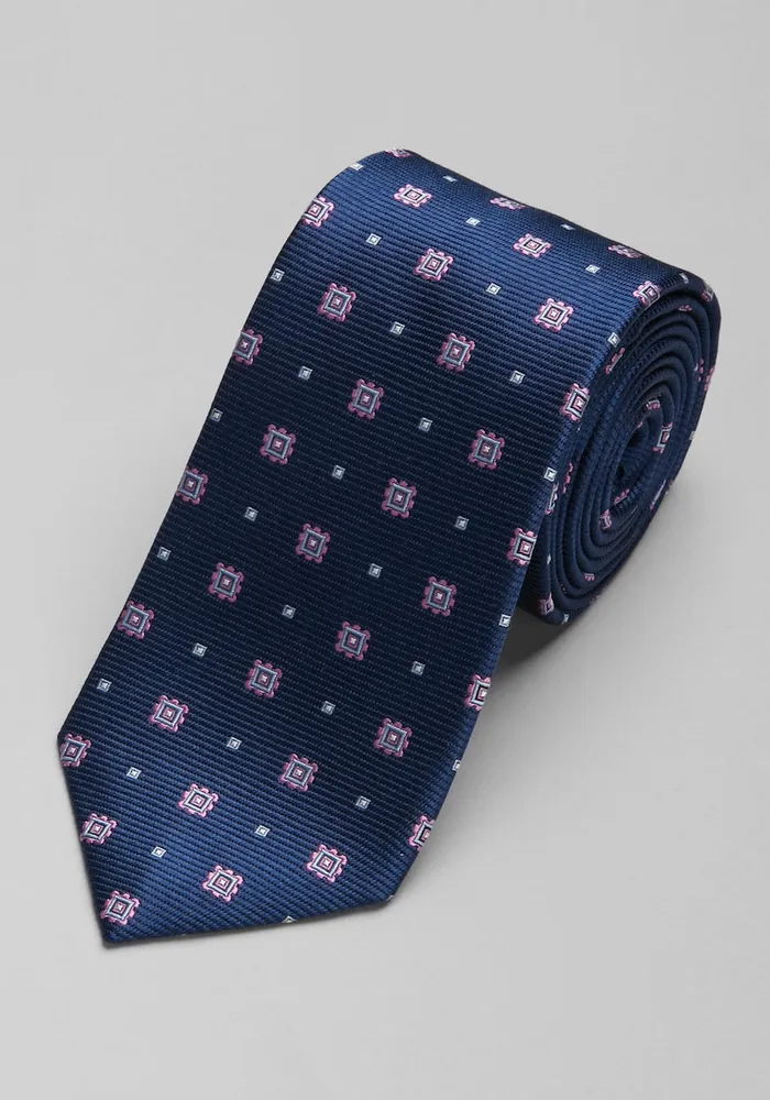 Men's Geo Tie, Pink, One Size