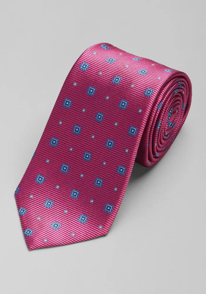 Men's Geo Tie, Fuchsia, One Size