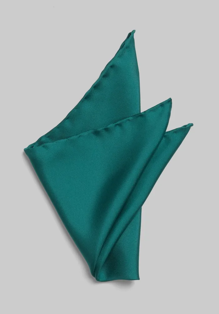 Men's Solid Pocket Square, Green, One Size