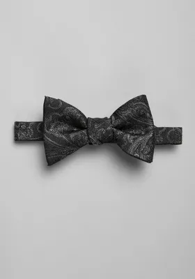 JoS. A. Bank Men's Paisley Pre-Tied Bow Tie, Black, One Size