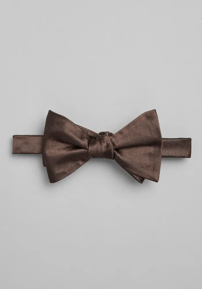 JoS. A. Bank Men's Solid Pre-Tied Bow Tie, Brown, One Size