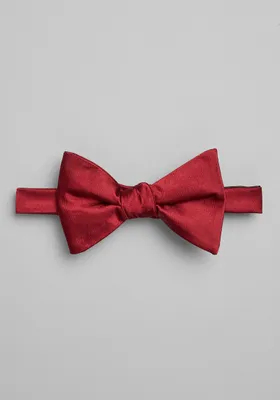 JoS. A. Bank Men's Solid Pre-Tied Bow Tie, Red, One Size