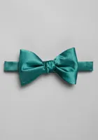 Men's Solid Pre-Tied Bow Tie, Dark Green, One Size