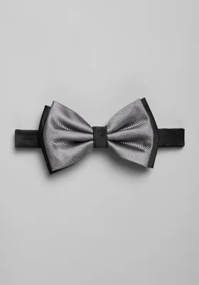 Men's Frame Pre-Tied Bow Tie, Silver, One Size