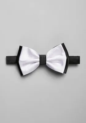 JoS. A. Bank Men's Frame Pre-Tied Bow Tie, White, One Size