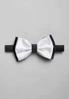 Men's Frame Pre-Tied Bow Tie, White, One Size