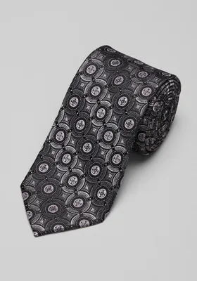 JoS. A. Bank Men's Reserve Collection Medallion Tie, Black, One Size