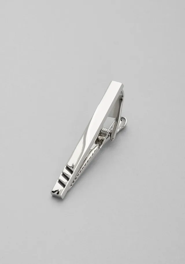 Men's Silver & White Gold Tie Clips