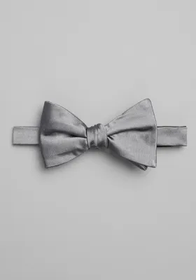 JoS. A. Bank Men's Solid Pre-Tied Bow Tie, Metal Silver, One Size