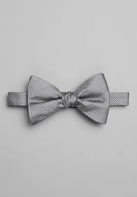 JoS. A. Bank Men's Woven Texture Pre-Tied Bow Tie, Metal Silver, One Size