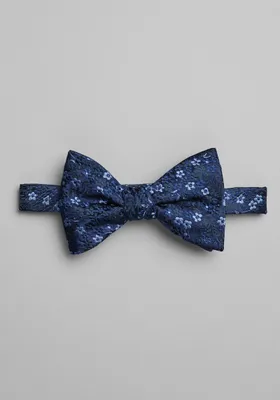 Men's Floral Pre-Tied Bow Tie, Navy, One Size