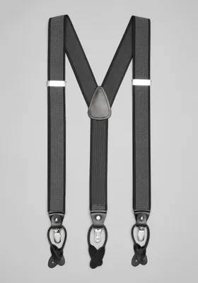 JoS. A. Bank Men's Jos. A Bank Stretch Stripe Suspenders, Black, One Size