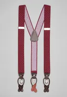 JoS. A. Bank Men's Jos. A Bank Stretch Dot Suspenders, Burgundy, One Size