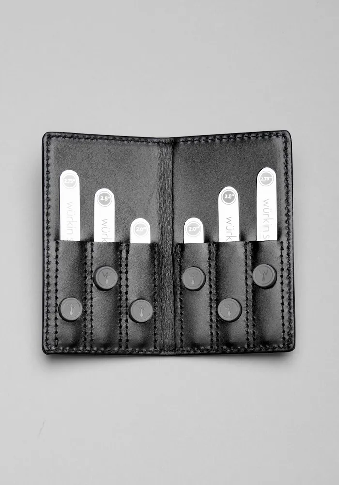 Men's Wurkin Stiffs Magnetic Power Stays in Leather Travel Set, Black, One Size