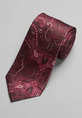 JoS. A. Bank Men's Reserve Collection Paisley Tie, Burgundy