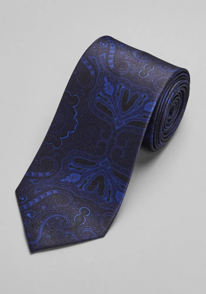 JoS. A. Bank Men's Reserve Collection Paisley Tie - Long, Navy, LONG