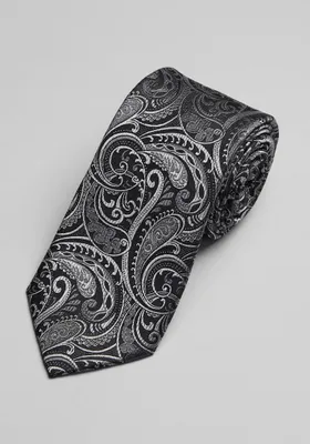 JoS. A. Bank Men's Reserve Collection Winged Paisley Tie, Black, One Size