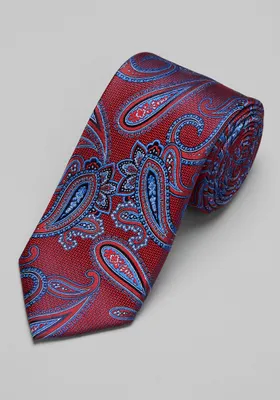 JoS. A. Bank Men's Reserve Collection Paisley Tie, Dark Red, One Size