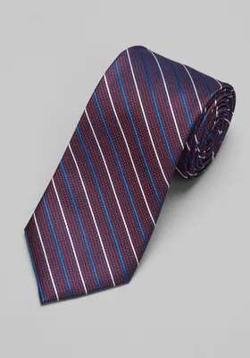 JoS. A. Bank Men's Reserve Collection Pebble Stripe Tie, Burgundy, One Size