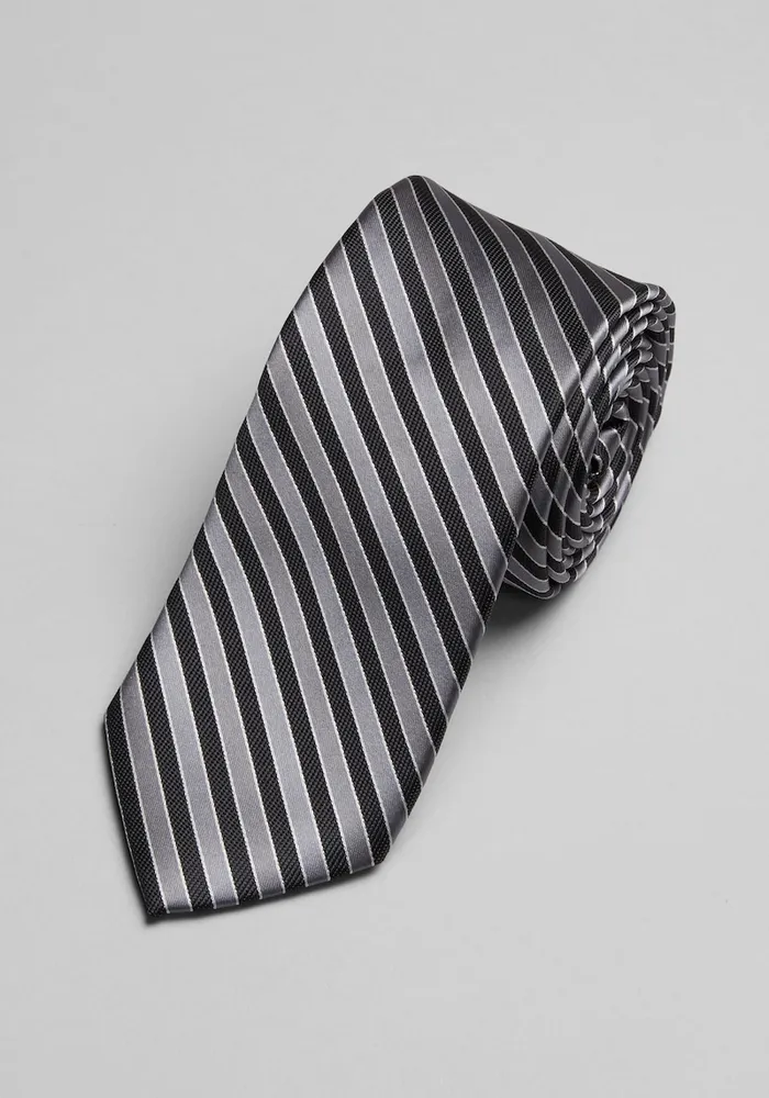 JoS. A. Bank Men's Stripe Tie, Black, One Size