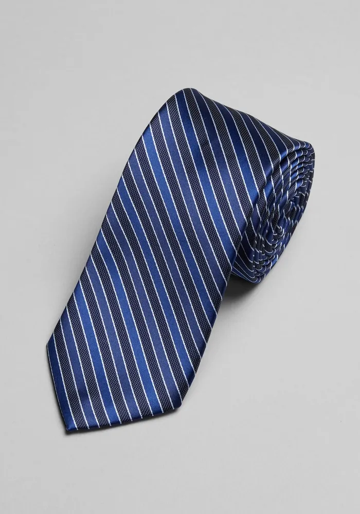 JoS. A. Bank Men's Stripe Tie, Navy, One Size