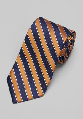 JoS. A. Bank Men's Stripe Twill Tie, Orange, One Size