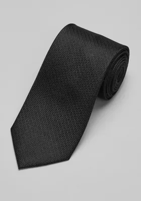 Men's Chevron Stripe Tie, Black, One Size