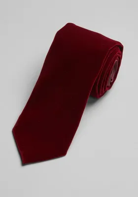JoS. A. Bank Men's Velvet and Satin Tie, Burgundy, One Size