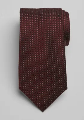 JoS. A. Bank Men's Traveler Collection Mini Box Tie, Burgundy, One Size
