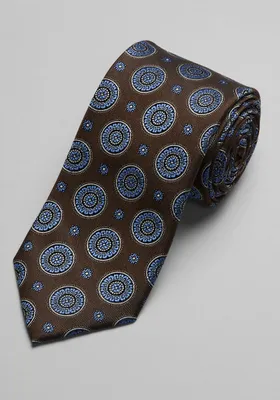 JoS. A. Bank Men's Traveler Collection Medallion Tie, Brown, One Size