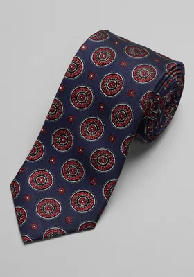 JoS. A. Bank Men's Traveler Collection Medallion Tie, Burgundy, One Size
