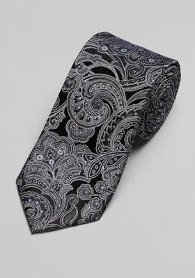 JoS. A. Bank Men's Traveler Collection Wandering Paisley Tie, Black, One Size