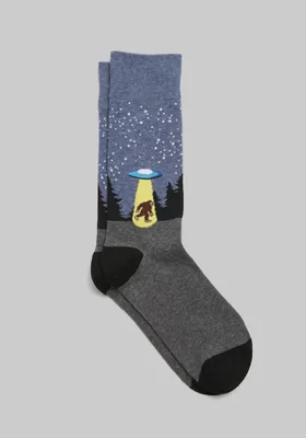 Men's Big Foot & UFO Socks, Navy Heather, Mid Calf