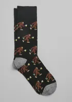 Men's Big Foot & Beer Socks, Black, Mid Calf