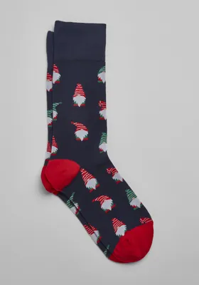 JoS. A. Bank Men's Holiday Gnome Socks, Navy, Mid Calf