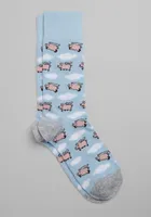 JoS. A. Bank Men's Flying Pigs Socks, Light Blue, Mid Calf
