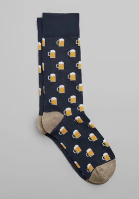 JoS. A. Bank Men's Beer Mugs Socks, Navy, Mid Calf