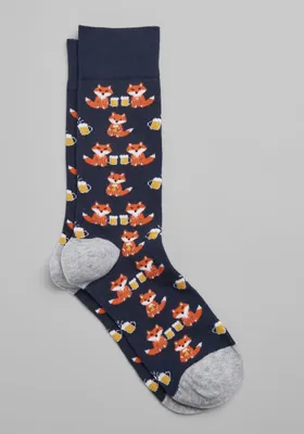 JoS. A. Bank Men's Drinking Fox Socks, Navy, Mid Calf