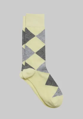 JoS. A. Bank Men's Argyle Socks, Yellow, Mid Calf