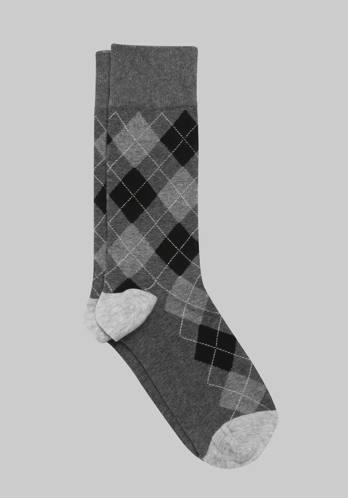 Men's Argyle Socks, Black